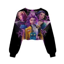 Kawaii KPop Demon Hunters Crop Top Sweatshirt Kawaii KPop Demon Hunters Crop Top Sweatshirt