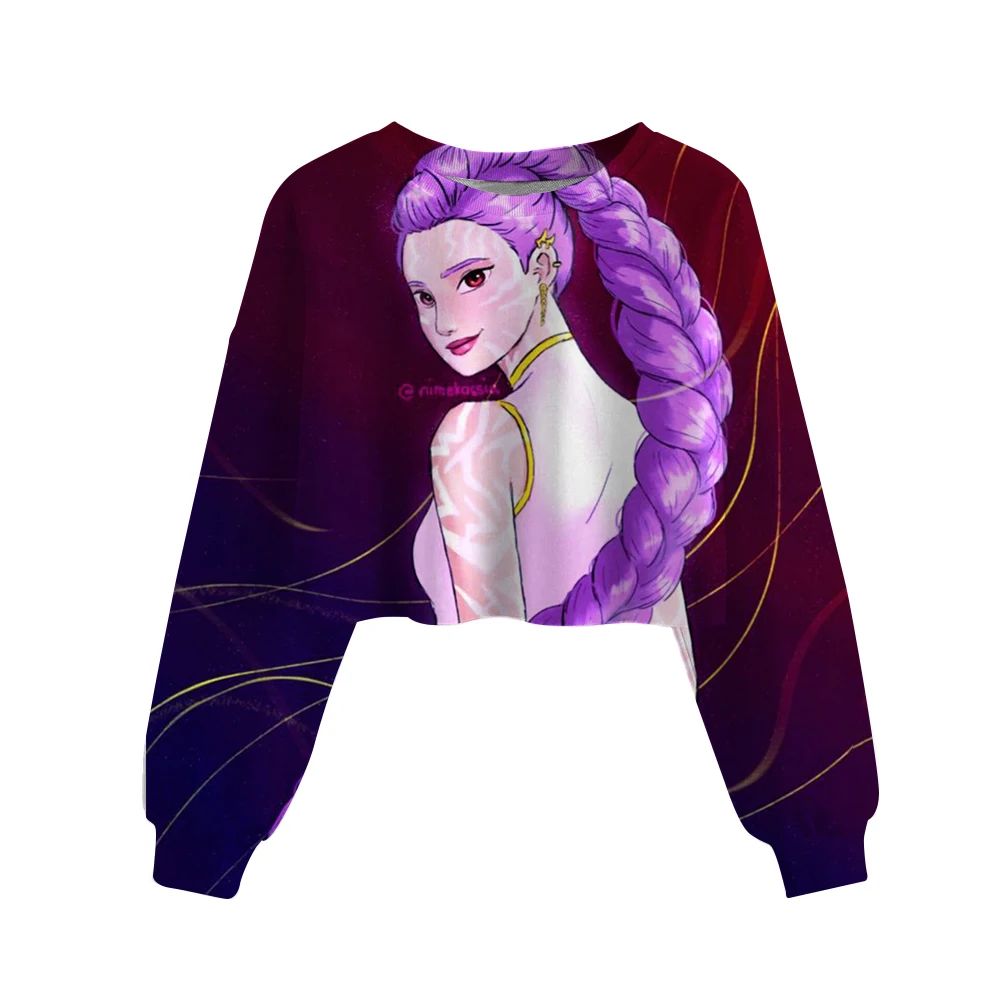 Kawaii KPop Demon Hunters Rumi Crop Top Sweatshirt