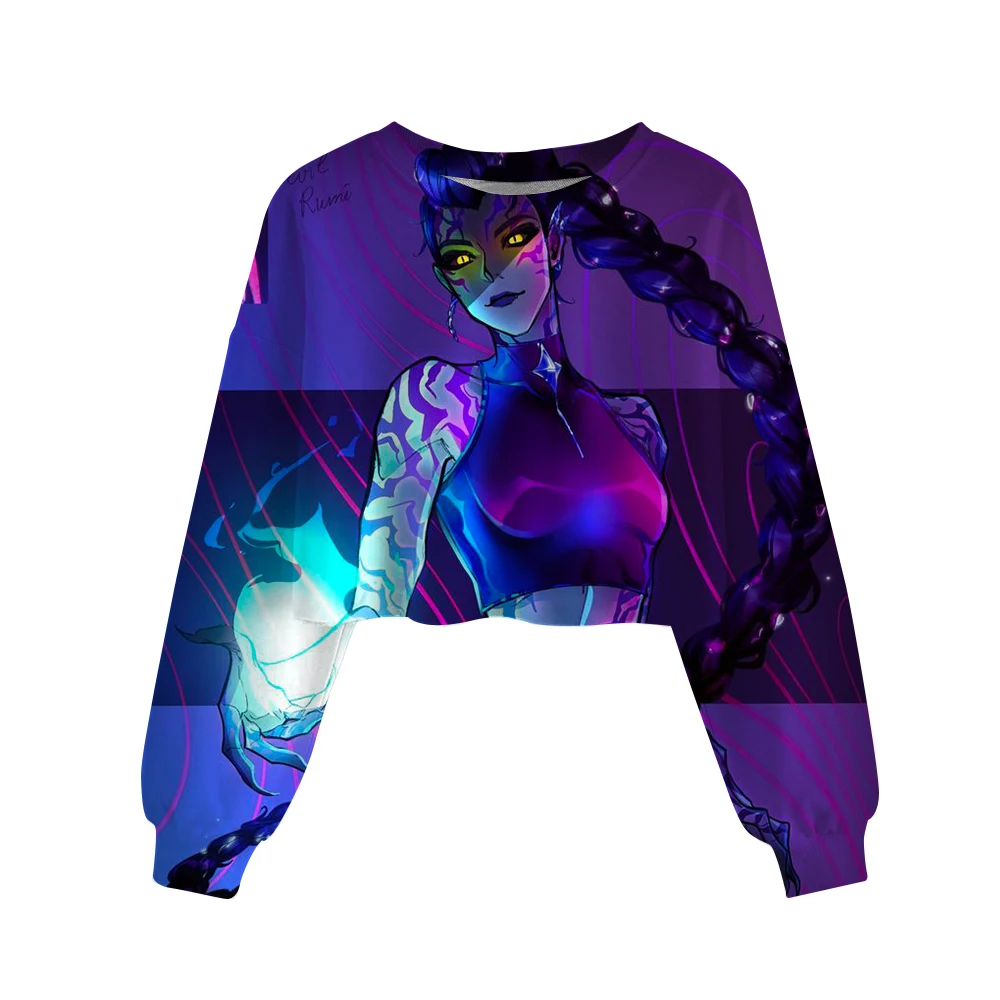 Kawaii KPop Demon Hunters Rumi Anime Crop Top Sweatshirt
