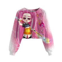 KPop Demon Hunters Anime Character Kawaii Crop Top Sweatshirt KPop Demon Hunters Anime Character Kawaii Crop Top Sweatshirt