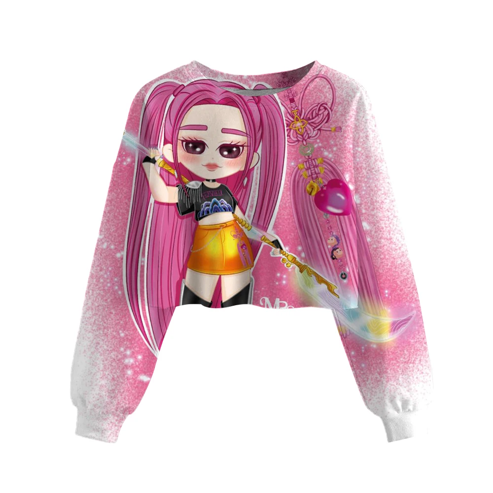 KPop Demon Hunters Anime Character Kawaii Crop Top Sweatshirt