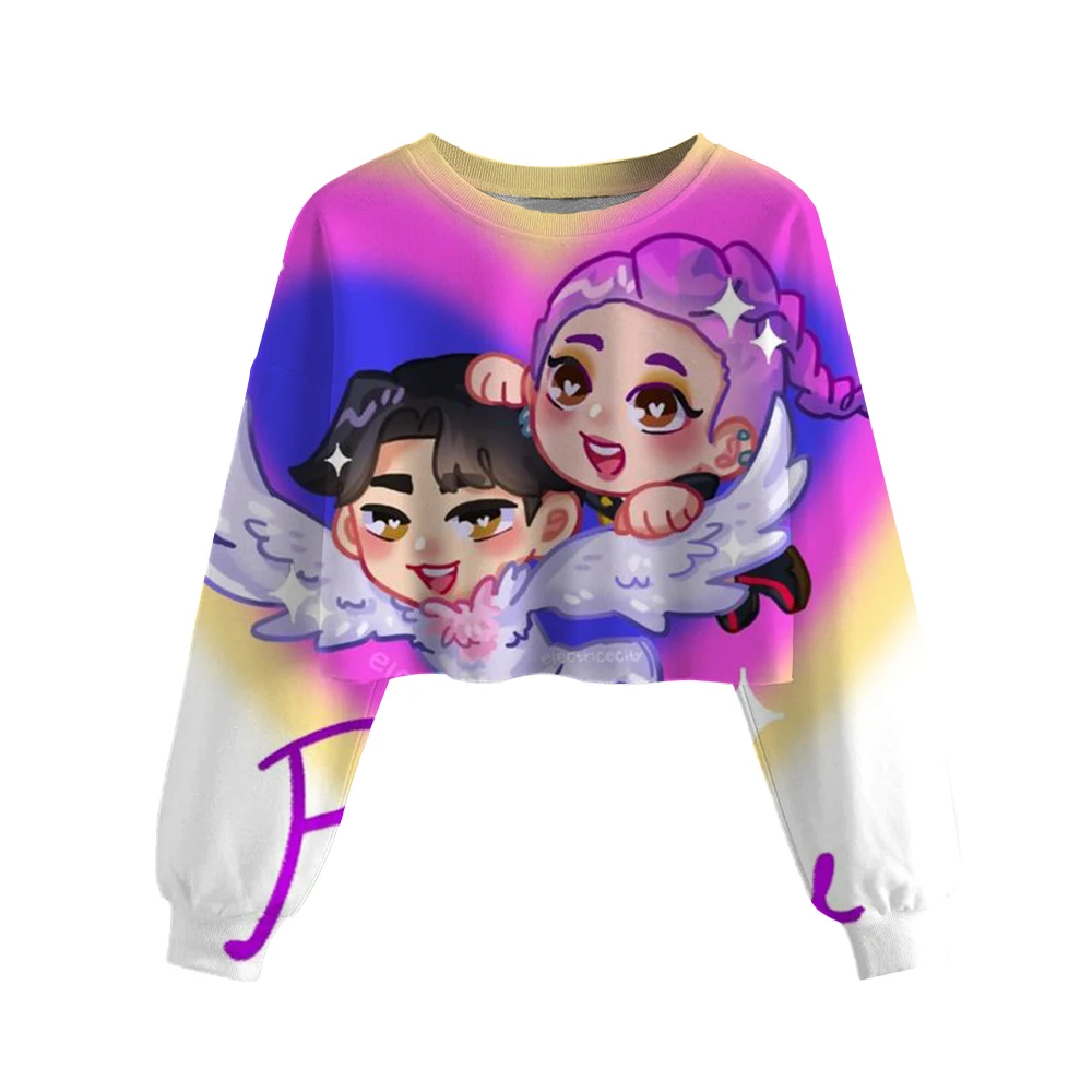 KPop Demon Hunters Anime Kawaii Crop Top Sweatshirt