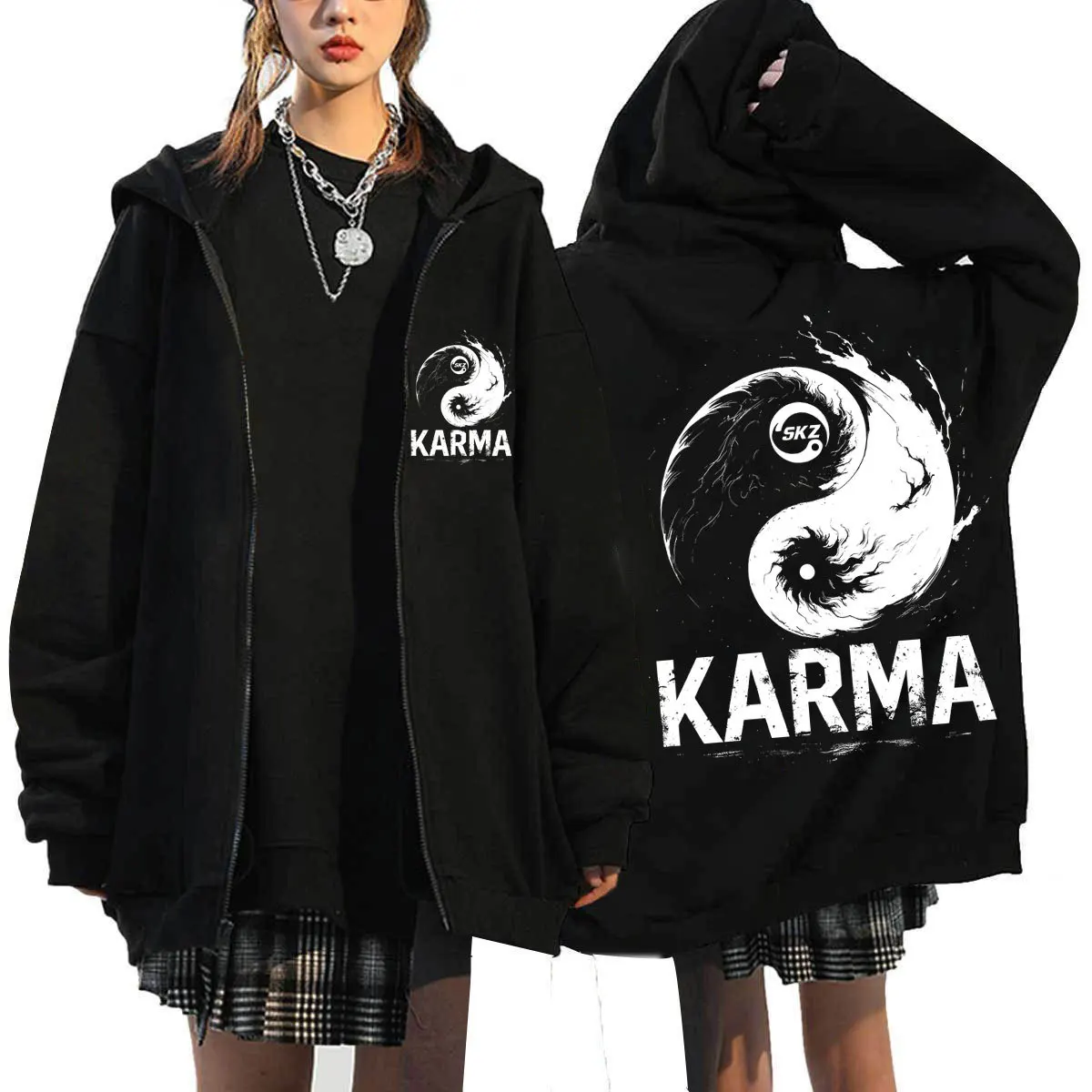 Kawaii Karma Yin And Yang Hoodie