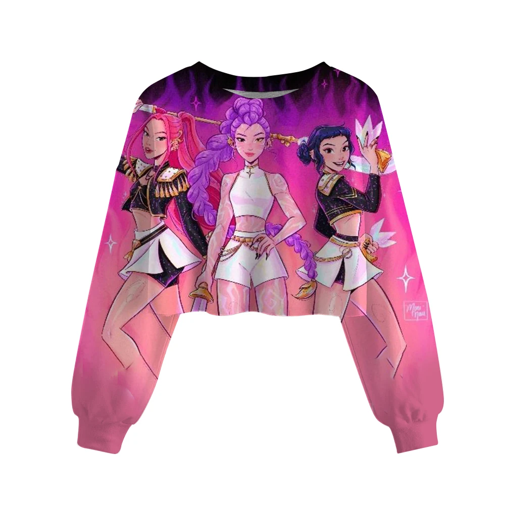 KPop Demon Hunters Kawaii Anime Character Crop Sweatshirts