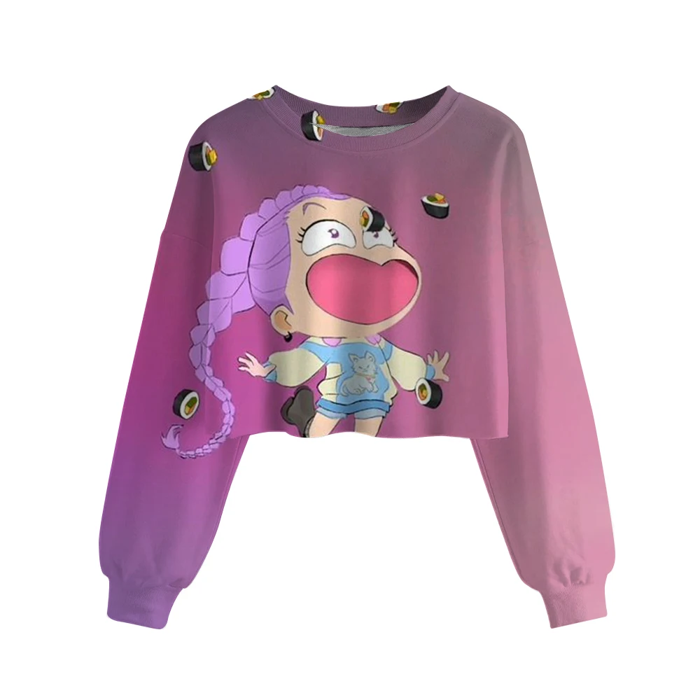 Kawaii Anime KPop Demon Hunters Rumi Crop Sweatshirts