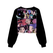 Anime KPop Demon Hunters Kawaii Charcater Print Crop Sweatshirt Anime KPop Demon Hunters Kawaii Charcater Print Crop Sweatshirt