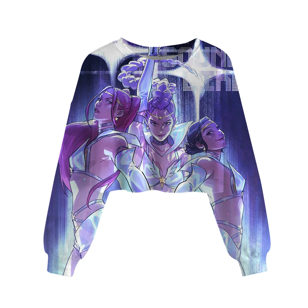 KPop Demon Hunters Kawaii Character Anime Crop Sweatshirts