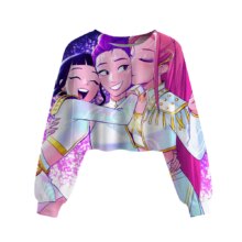 KPop Demon Hunters Kawaii Anime Crop Sweatshirt KPop Demon Hunters Kawaii Anime Crop Sweatshirt