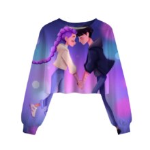 Kawaii KPop Demon Hunters Rumi And Jinu Crop Sweatshirts Kawaii KPop Demon Hunters Rumi And Jinu Crop Sweatshirts