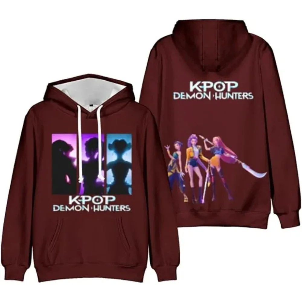 KPop Demon Hunters Character Pattern Print Kawaii Hoodie