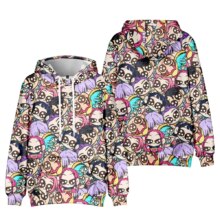 Kawaii KPop Demon Hunters Pattern Print Hoodie Kawaii KPop Demon Hunters Pattern Print Hoodie
