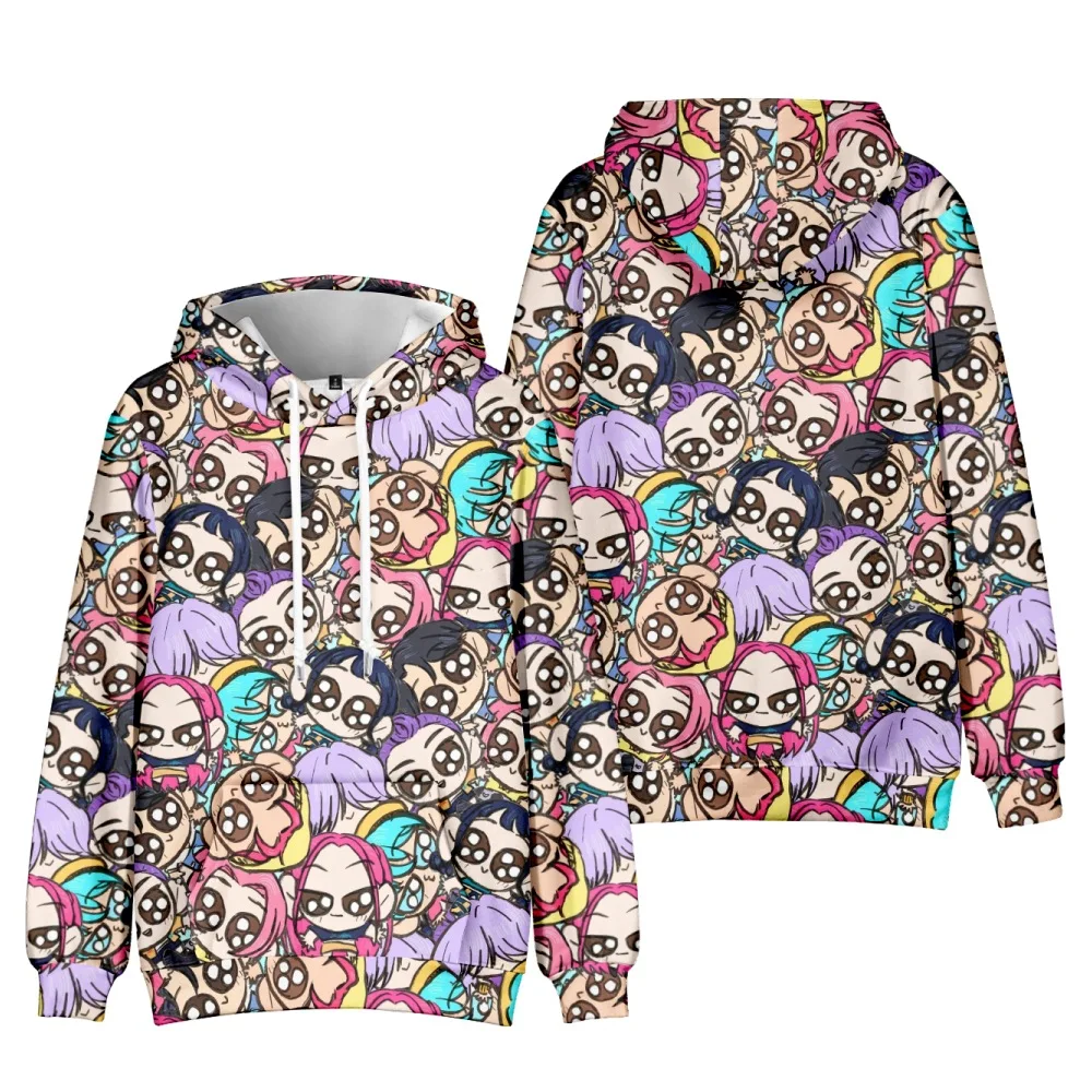 Kawaii KPop Demon Hunters Pattern Print Hoodie