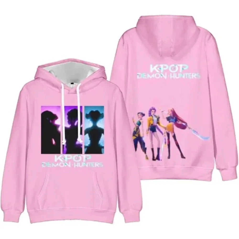 KPop Demon Hunters Character Kawaii Pattern Print Hoodie KPop Demon Hunters Character Kawaii Pattern Print Hoodie