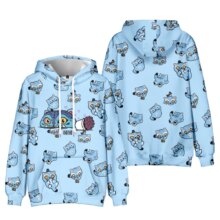 Kawaii KPop Demon Hunters Derpy Pattern Print Hoodie Kawaii KPop Demon Hunters Derpy Pattern Print Hoodie