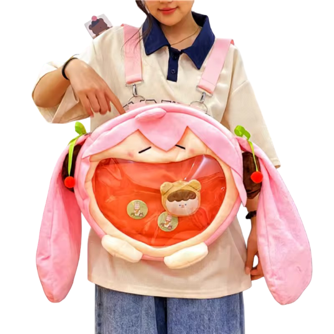 Kawaii Anime Hatsune Miku And Pompompurin Plush Backpack