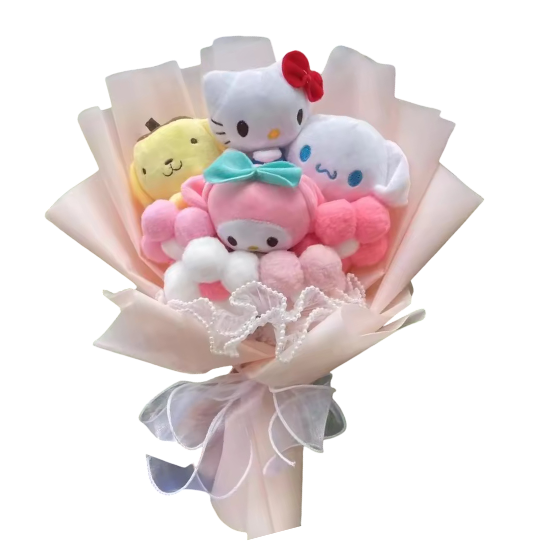 30cm Anime Sanrio Kawaii Character Plush Bouquet
