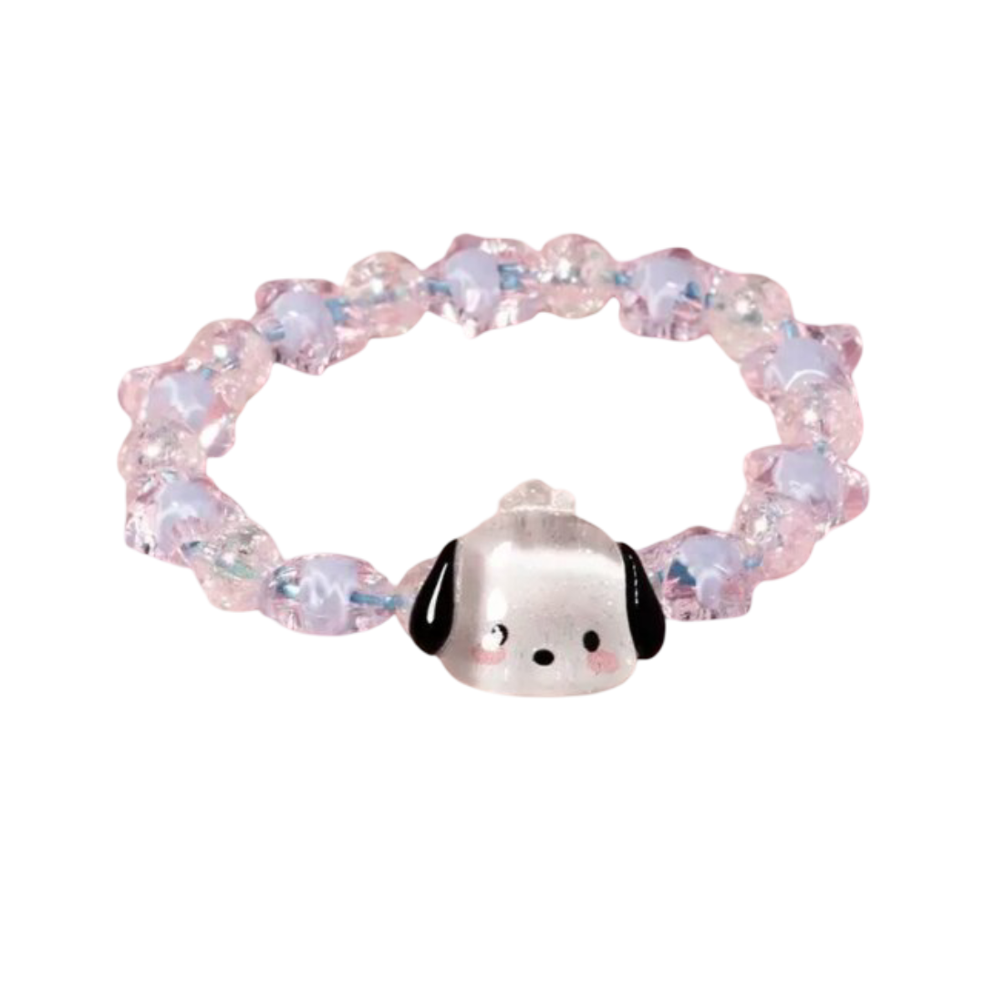 Kawaii Cartoon Sanrio Pochacco Crystal Couple Bracelet