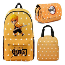 3Pcs/Set Kawaii Anime Demon Slayer Zenitsu Agatsuma Print Backpack 3Pcs/Set Kawaii Anime Demon Slayer Zenitsu Agatsuma Print Backpack