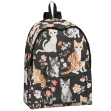Kawaii Cat And Flower Pattern Backpack Kawaii Cat And Flower Pattern Backpack