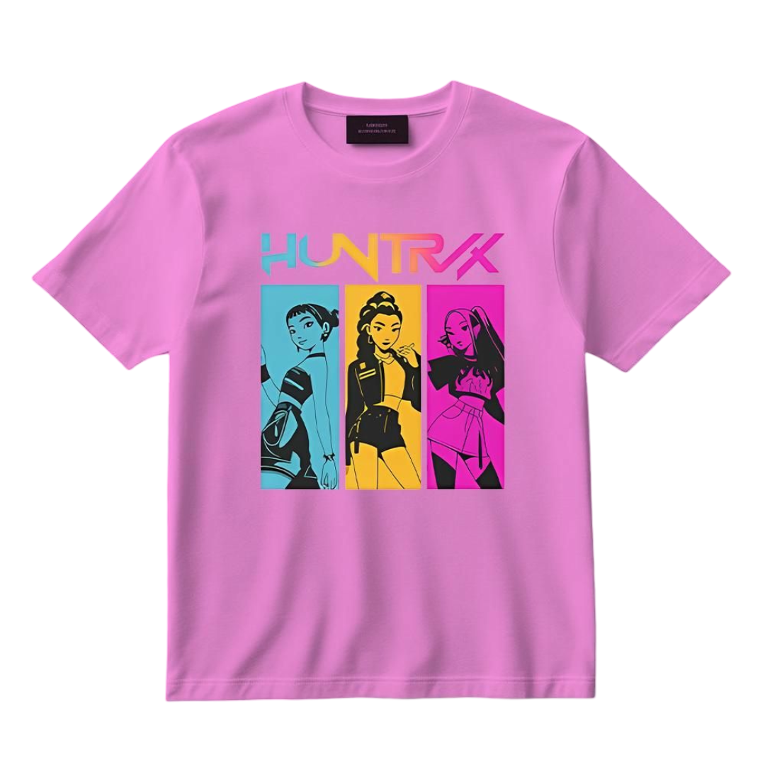 KPop Demon Hunters Kawaii Huntrix Print T-Shirt