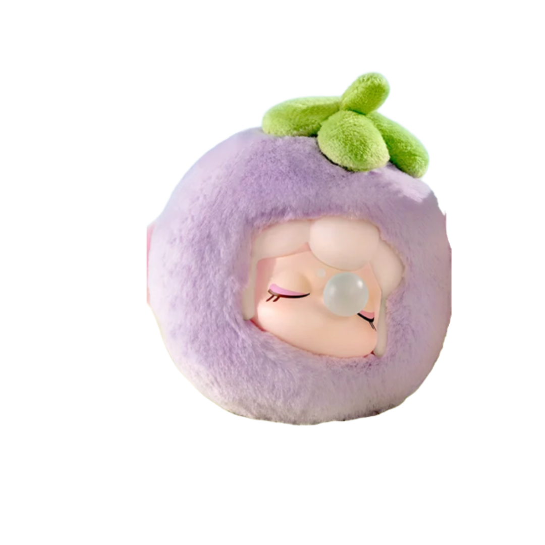 Kawaii Fruit Brain Series Mangosteen Plush Keychain