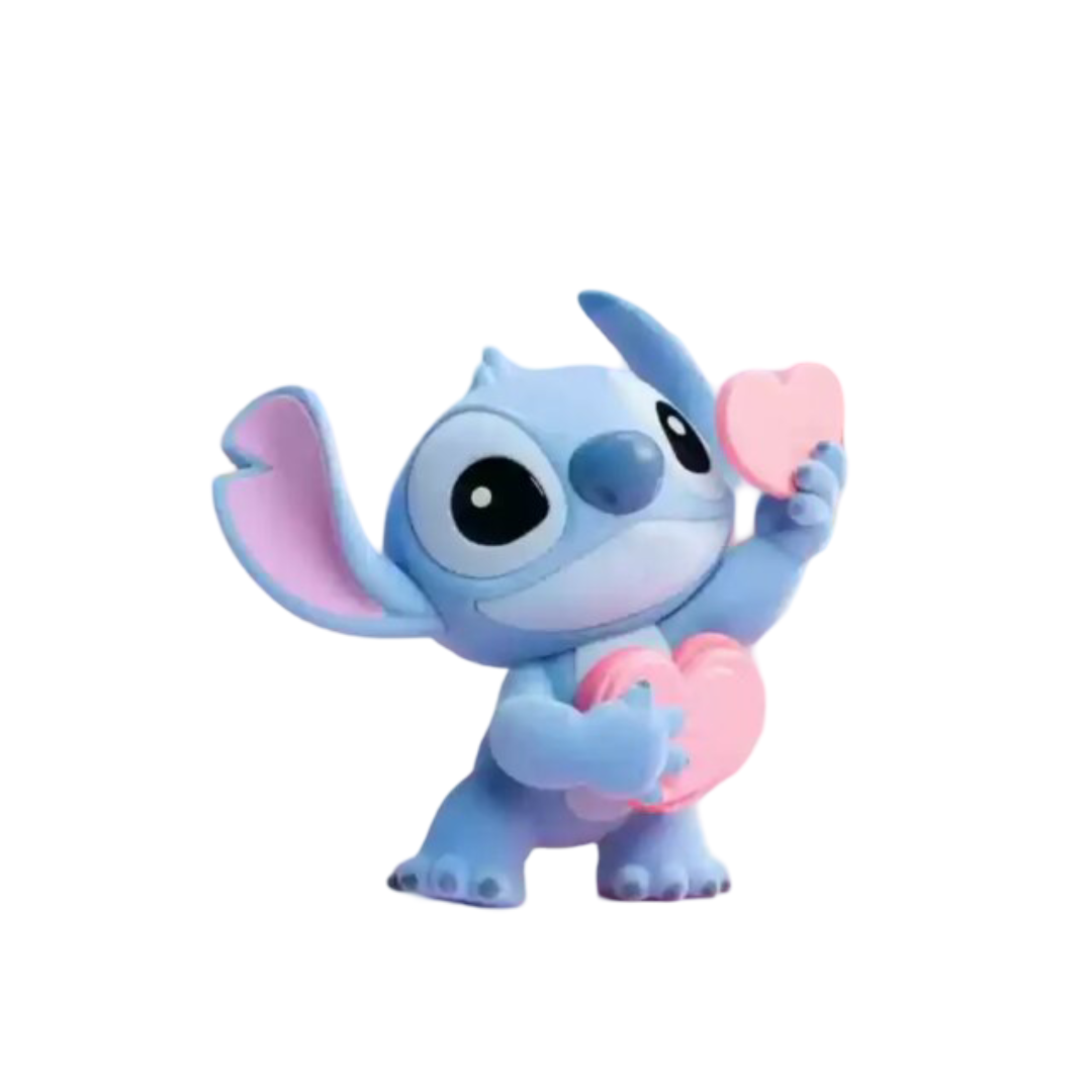 Kawaii Stitch Sweet Pink Series Give Heart Blind Box PVC Toy