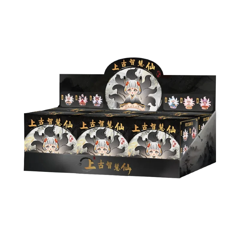 6Pcs Kawaii Nine Tailed Fox Angel Resin Blind Box