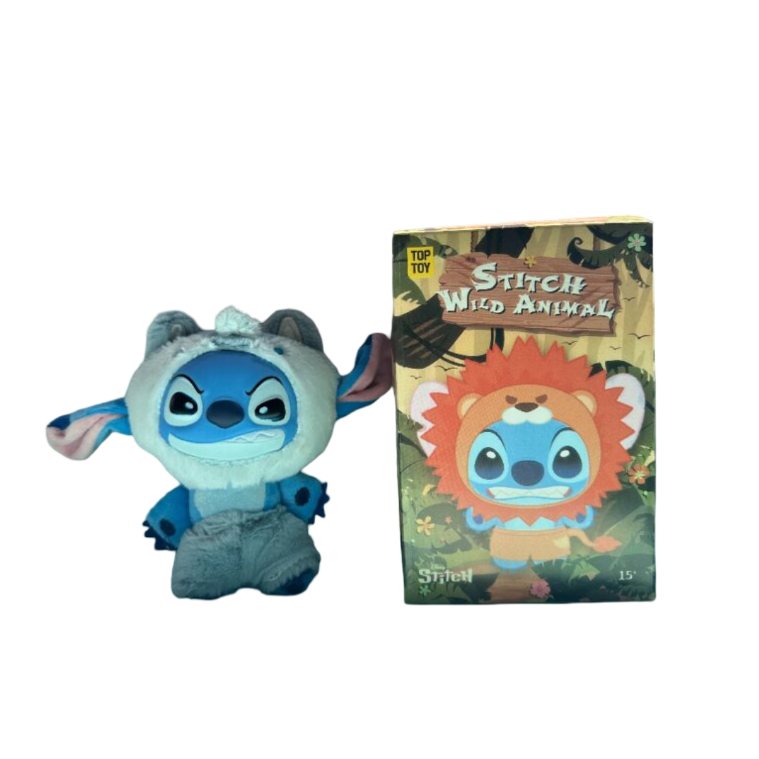Kawaii Stitch Wild Animal Series Wolf Plush Toy With Box
