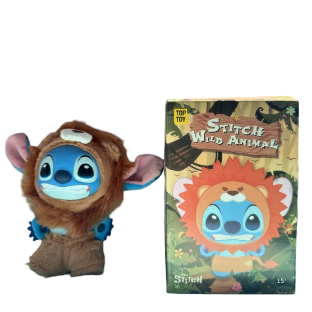Kawaii Stitch Wild Animal Series Lion Plush Toy With Box