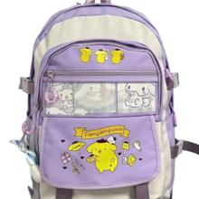 Kawaii Pompompurin And Cinnamoroll Polyester Backpack Kawaii Pompompurin And Cinnamoroll Polyester Backpack