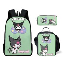 3Pcs Kawaii Sanrio Kuromi Backpack 3Pcs Kawaii Sanrio Kuromi Backpack