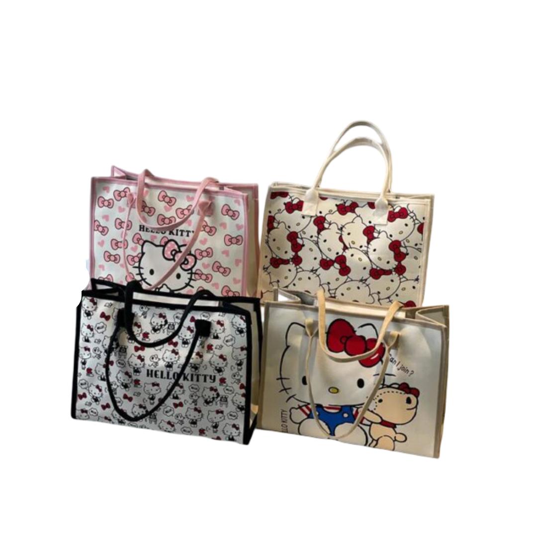 4Pcs Sanrio Hello Kitty Kawaii Canvas Handbag 4Pcs Sanrio Hello Kitty Kawaii Canvas Handbag