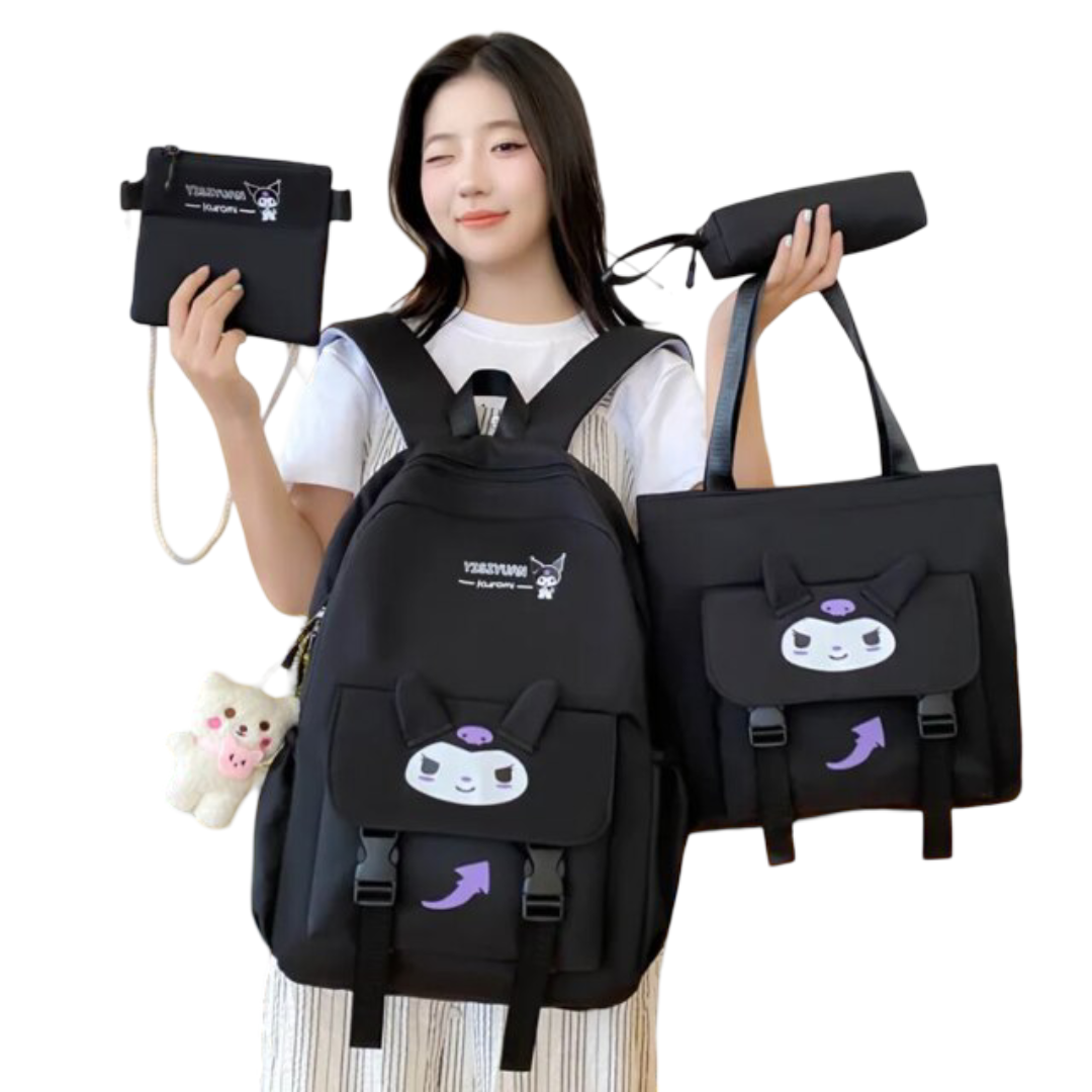 4Pcs Kawaii Sanrio Kuromi Backpack