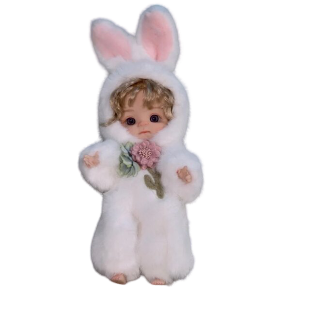 24cm Kawaii Cloveray White Rabbit Plush Toy