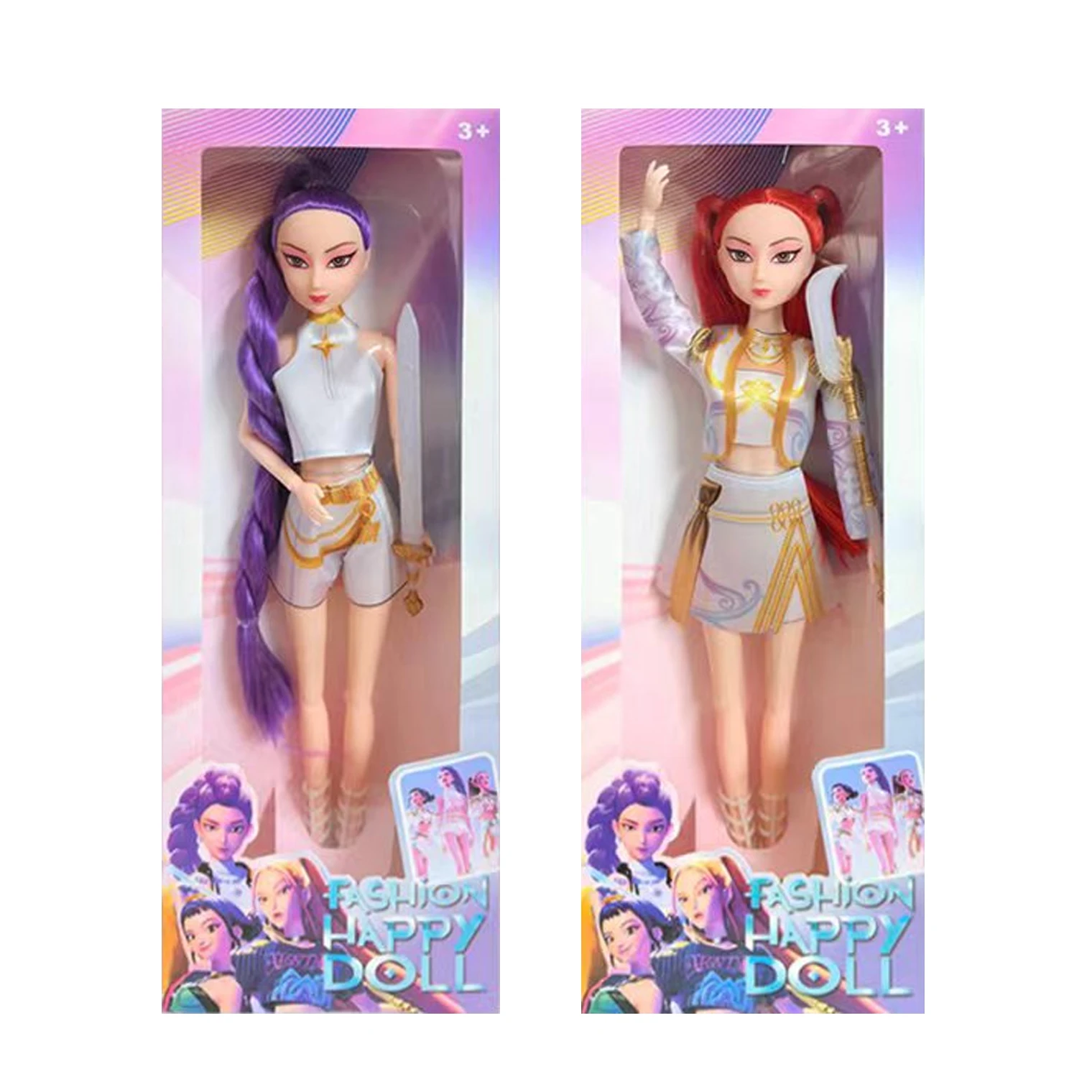 2Pcs KPop Demon Hunters Mira And Rumi Kawaii PVC Toy