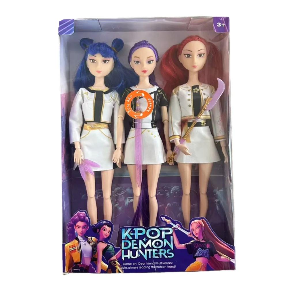 3Pcs Kawaii Anime KPop Demon Hunters Character Music Theme Song Golden Toy