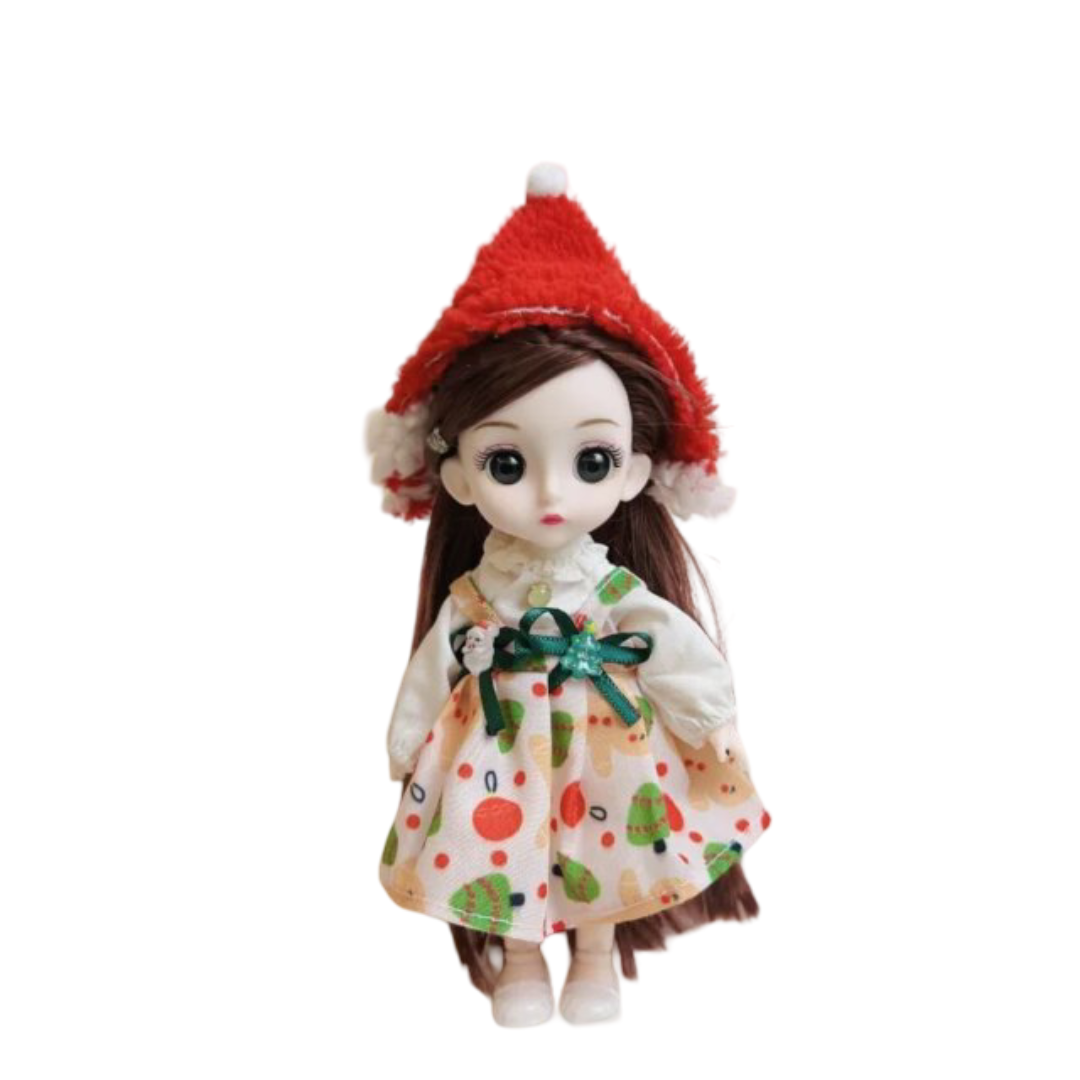 17cm Kawaii Christmas Joints Rotatable PVC Toy With Hat