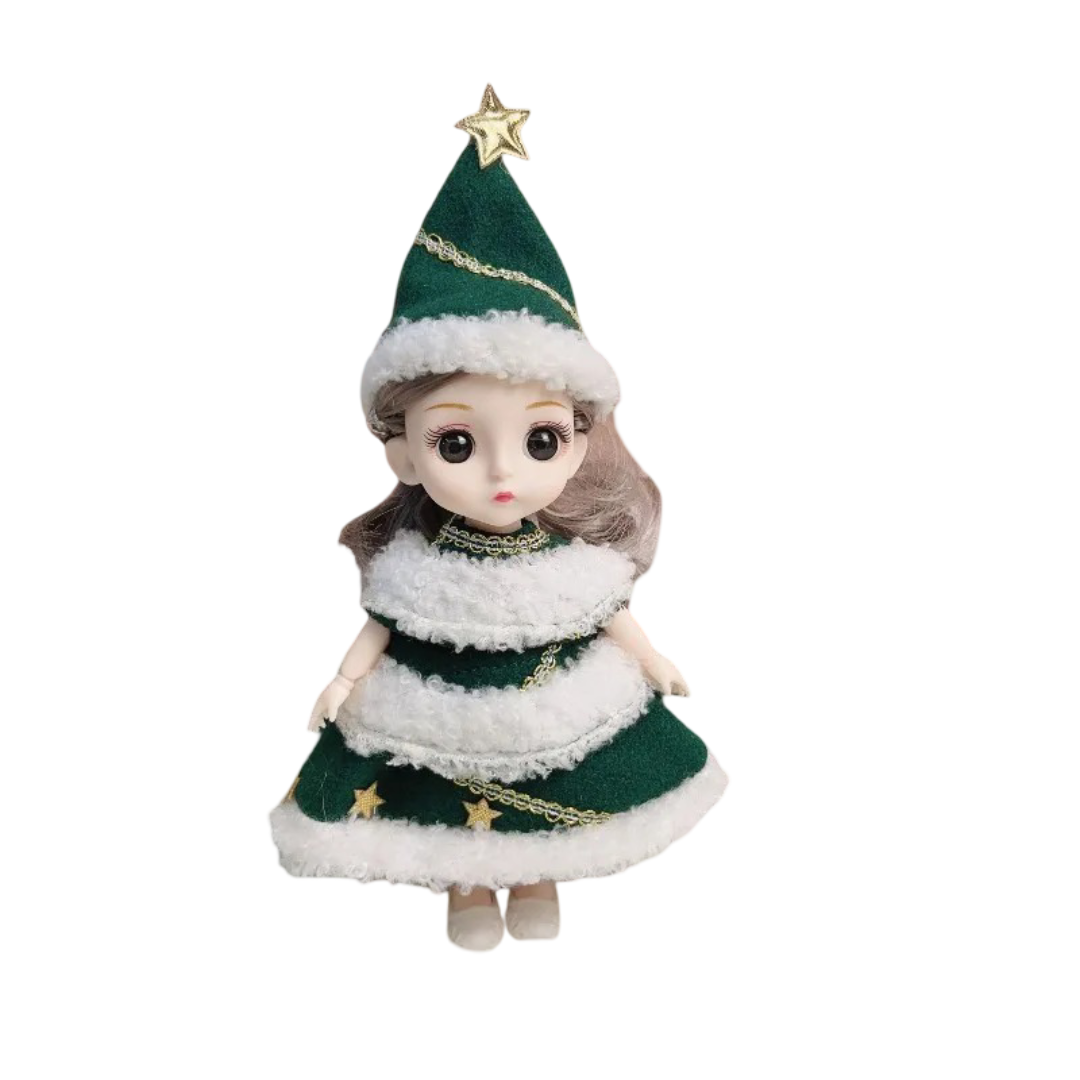 17cm Kawaii Christmas Tree Costume Joints Rotatable PVC Toy