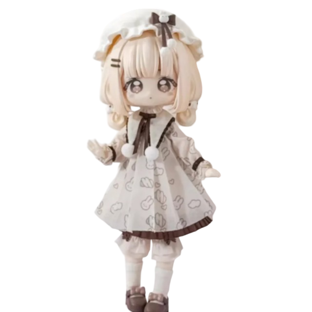 Kawaii Moowooart Sugar 100 Series Orange Puff BJD Action Figure PVC Toy