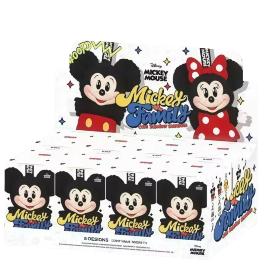 8Pcs Kawaii Mickey Family Character Plush Keychain With Blind Box