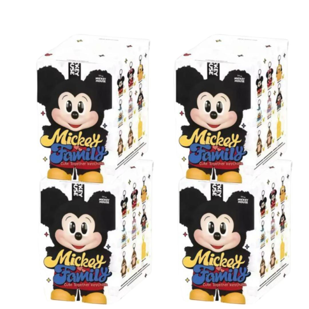 4Pcs Kawaii Mickey Family Character Plush Keychain With Blind Box