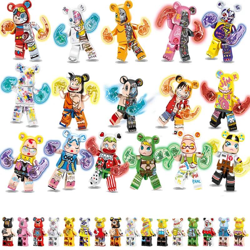 16Pcs Kawaii Christmas Bearbrick Style Building Toy