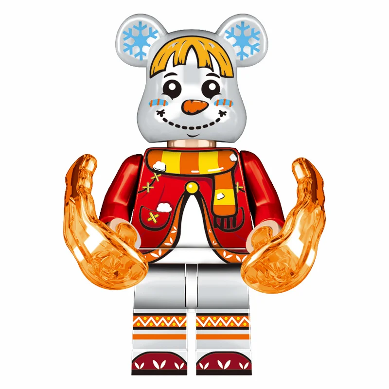Kawaii Christmas Snowman Building Block Bear Toy
