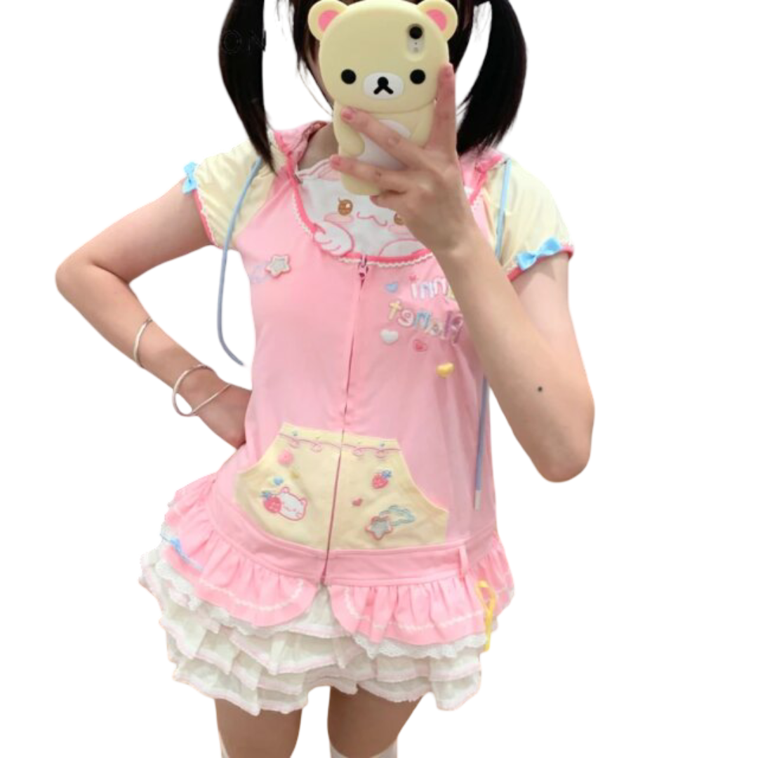 Kawaii Cartoon Korilakkuma Short Sleeve T-Shirt 