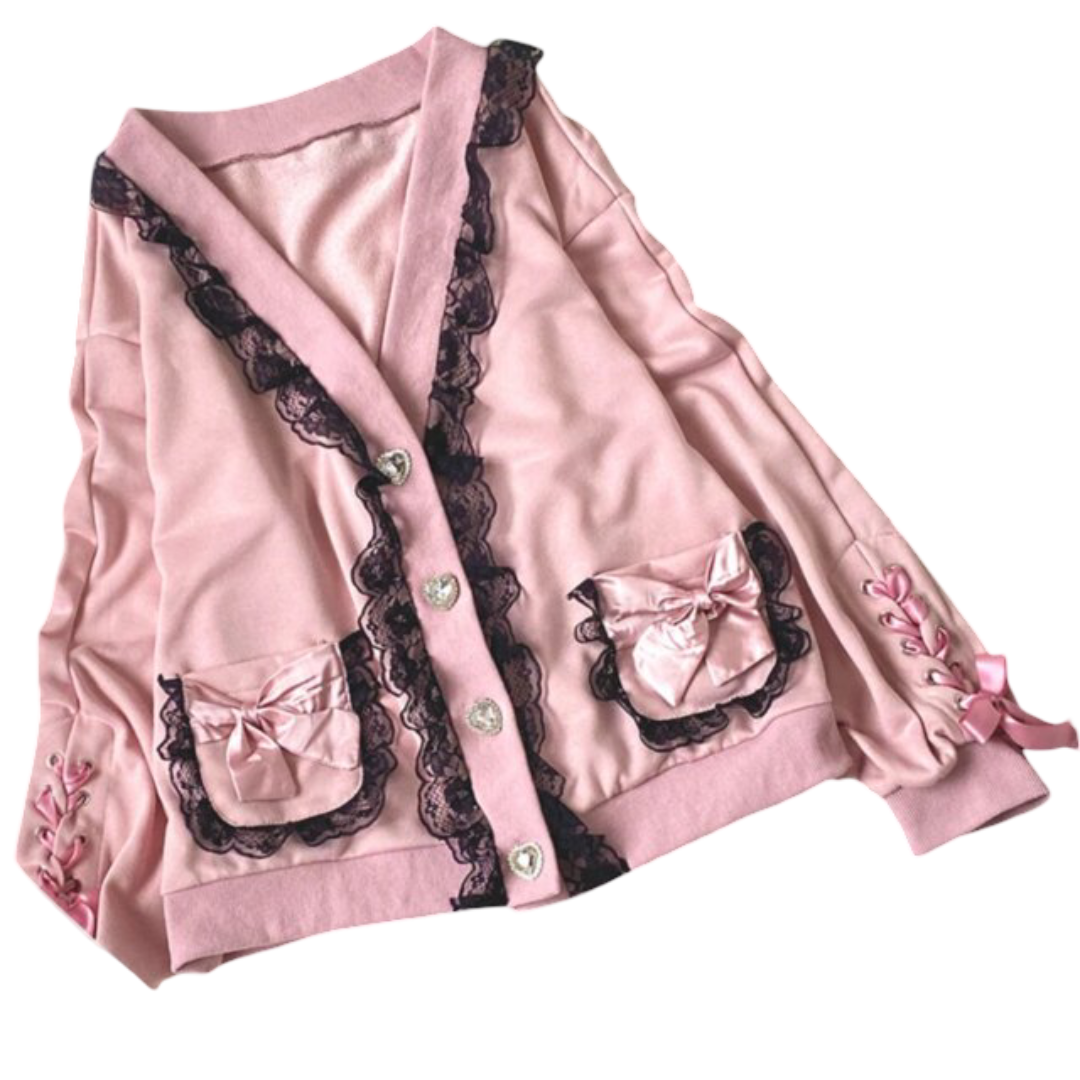 Bow And Long Sleeve Kawaii Jacket For Women