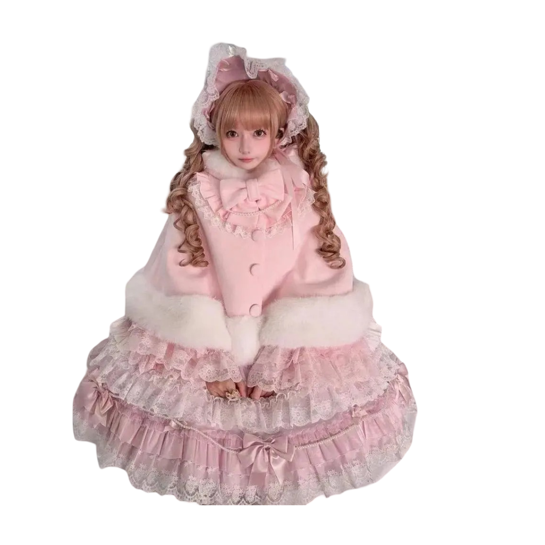 Kawaii Lolita Winter Hoodie With Bow