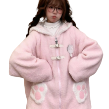 Kawaii Pink Bear Hoodie For Women Kawaii Pink Bear Hoodie For Women