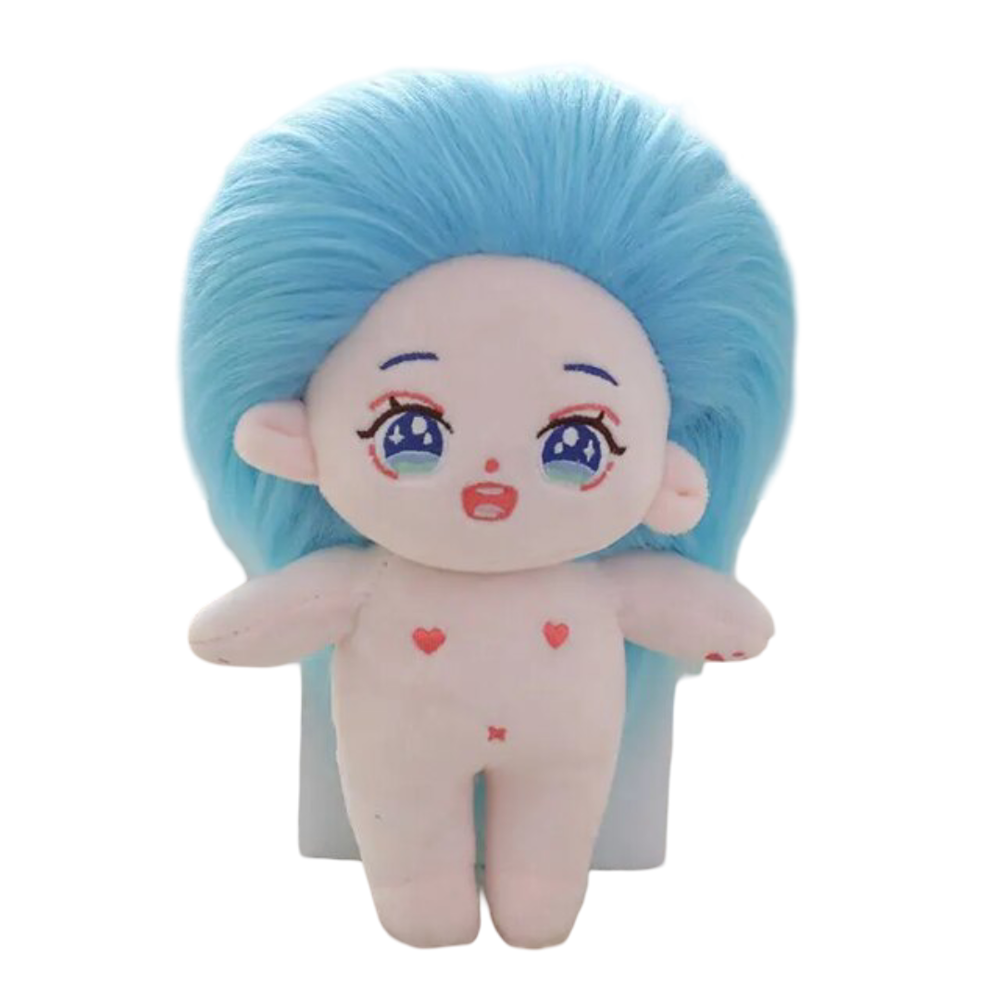 20cm Kawaii Anime Blue Hair Stuffed Plush Toy