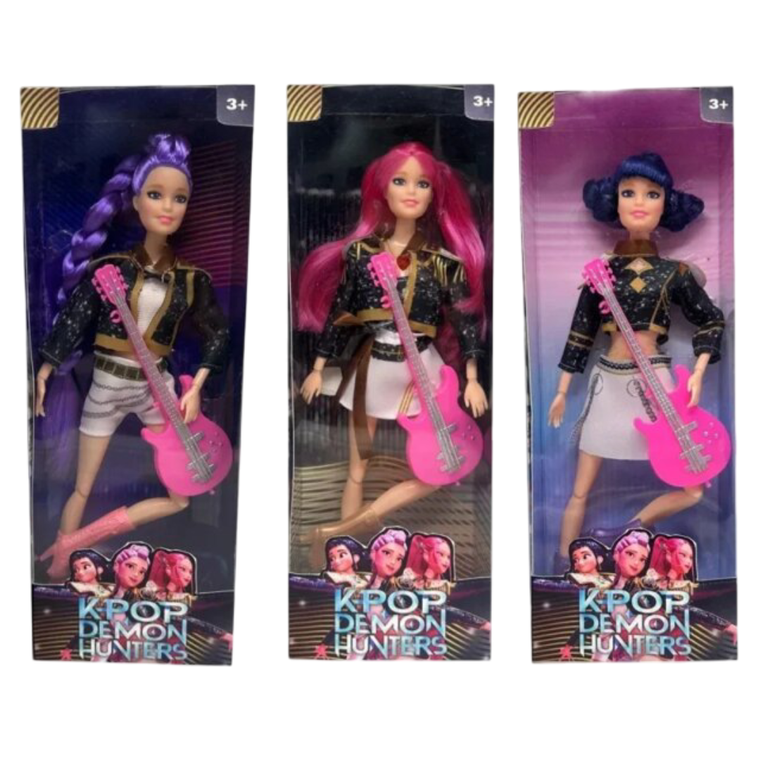 3Pcs Anime Kawaii KPop Demon Hunters Character Action Figure Toy With Blind Box