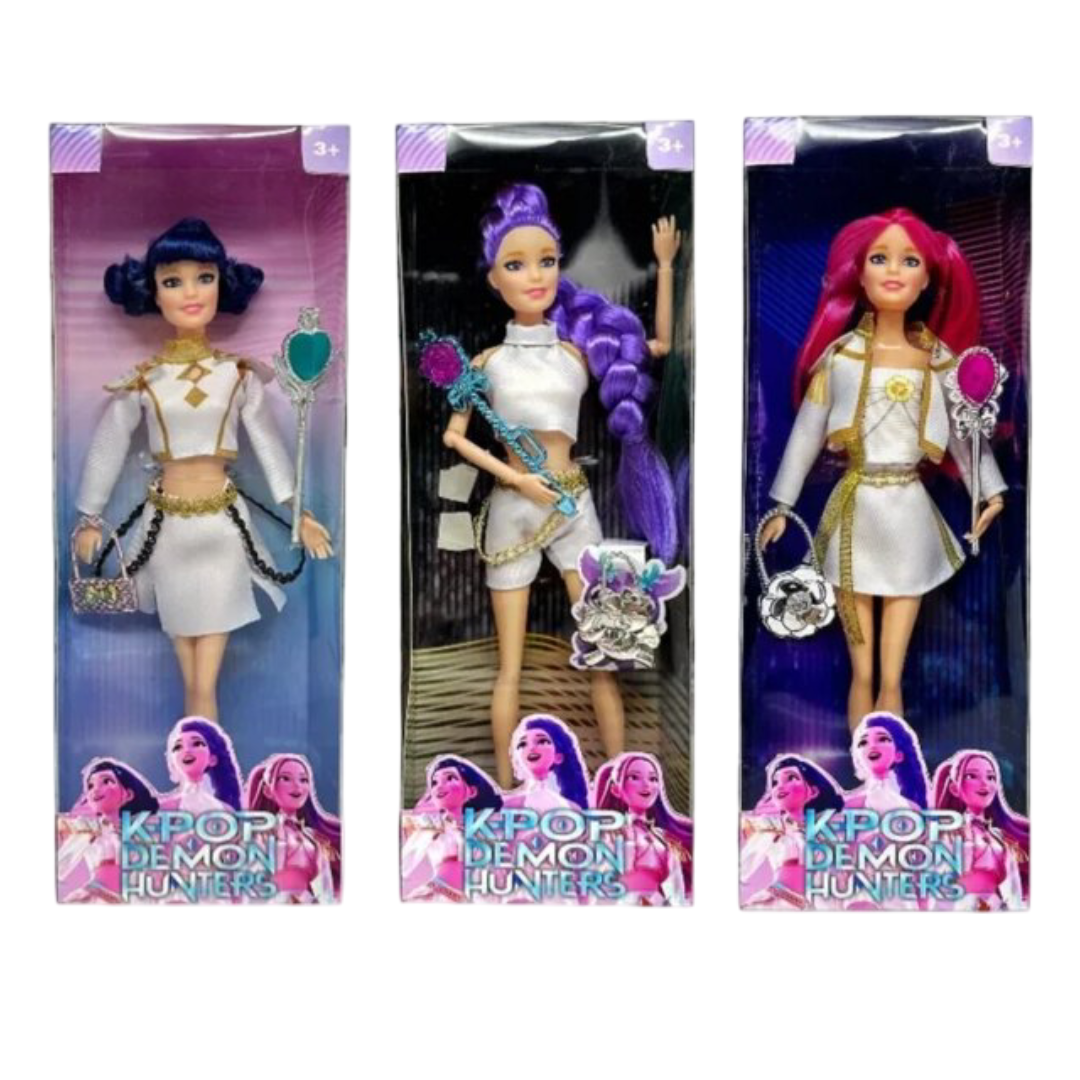 3Pcs Kawaii KPop Demon Hunters Character Action Figure PVC Toy With Blind Box